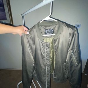 Olive green bomber jacket